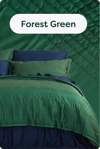 Quilted Bamboo Quilt Cover - Forest Green