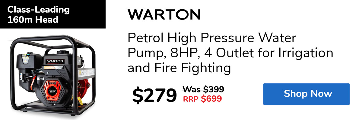 Petrol High Pressure Water Pump, 8HP, 4 Outlet for Irrigation and Fire Fighting