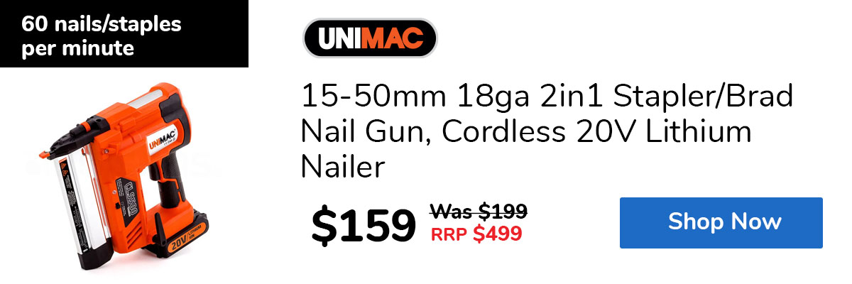 15-50mm 18ga 2in1 Stapler/Brad Nail Gun, Cordless 20V Lithium Nailer