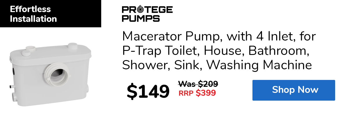 Macerator Pump, with 4 Inlet, for P-Trap Toilet, House, Bathroom, Shower, Sink, Washing Machine