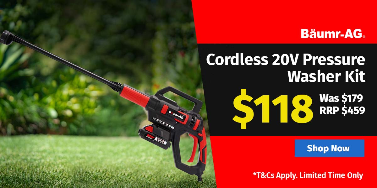 Cordless 20V Pressure Washer Kit, 6 Stage Spray Head, Detergent Nozzle, Water Carrier, Battery & Charger