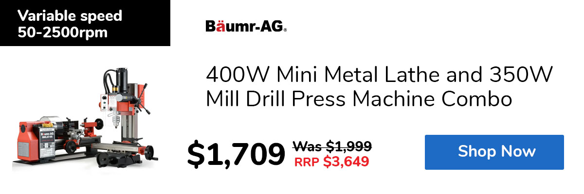 400W Mini Metal Lathe and 350W Mill Drill Press Machine Combo