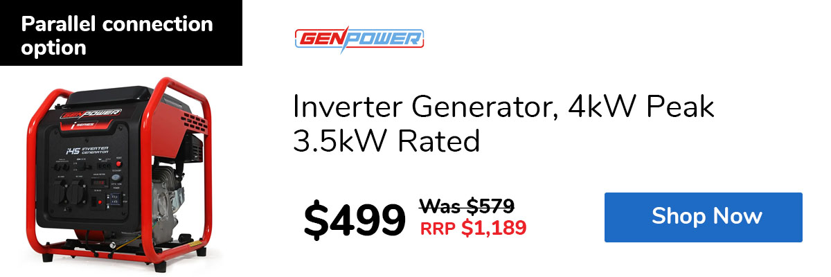 Inverter Generator, 4kW Peak 3.5kW Rated