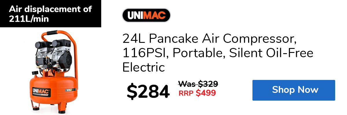 24L Pancake Air Compressor, 116PSI, Portable, Silent Oil-Free Electric