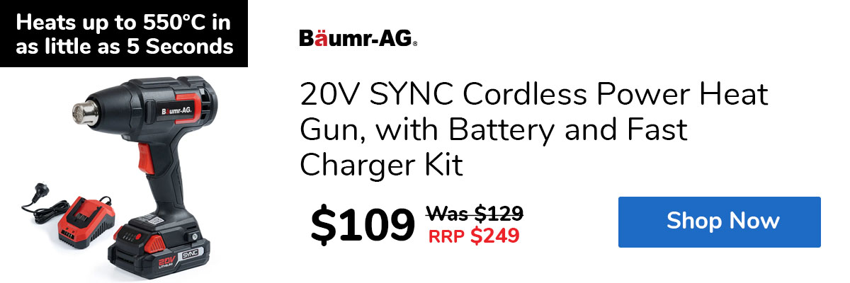 20V SYNC Cordless Power Heat Gun, with Battery and Fast Charger Kit