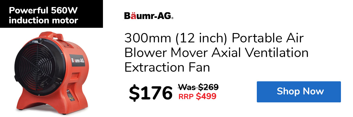 300mm (12 inch) Portable Air Blower Mover Axial Ventilation Extraction Fan