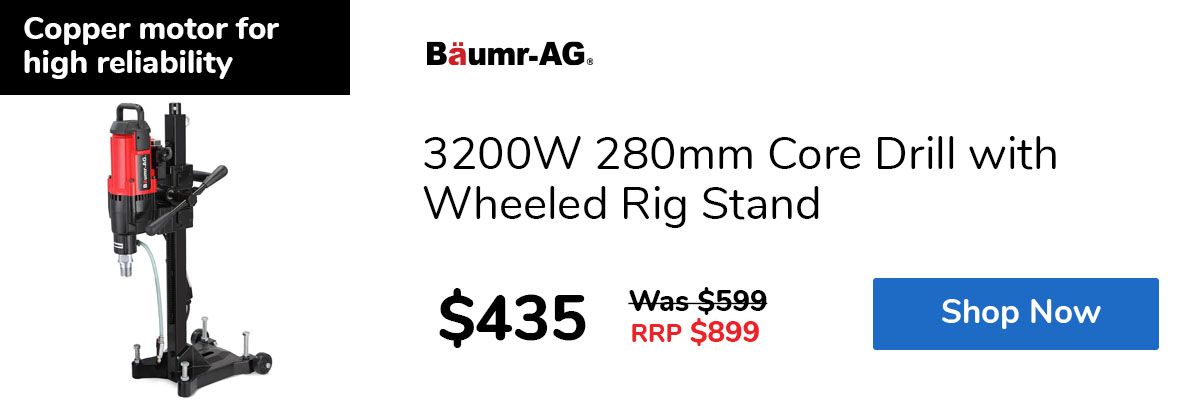 3200W 280mm Core Drill with Wheeled Rig Stand