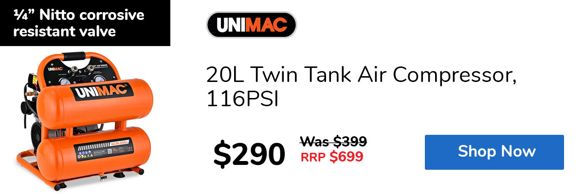 20L Twin Tank Air Compressor, 116PSI