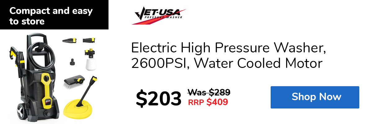 Electric High Pressure Washer, 2600PSI, Water Cooled Motor