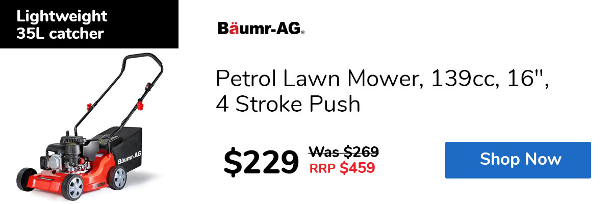 Petrol Lawn Mower, 139cc, 16", 4 Stroke Push