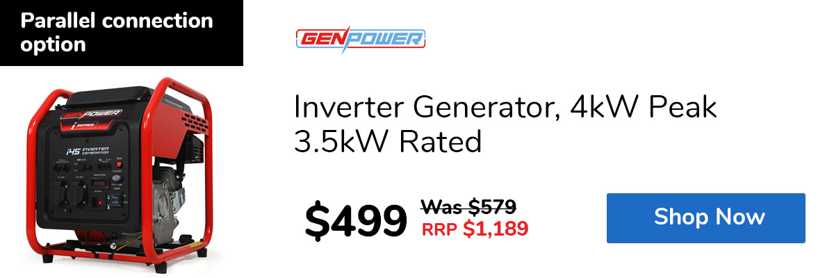 Inverter Generator, 4kW Peak 3.5kW Rated