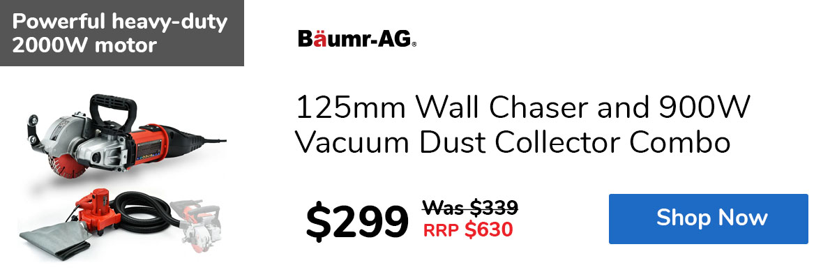 125mm Wall Chaser and 900W Vacuum Dust Collector Combo