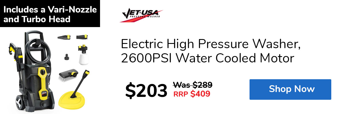 Electric High Pressure Washer, 2600PSI Water Cooled Motor