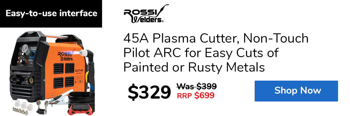 45A Plasma Cutter, Non-Touch Pilot ARC for Easy Cuts of Painted or Rusty Metals