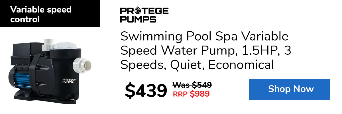 Swimming Pool Spa Variable Speed Water Pump, 1.5HP, 3 Speeds, Quiet, Economical