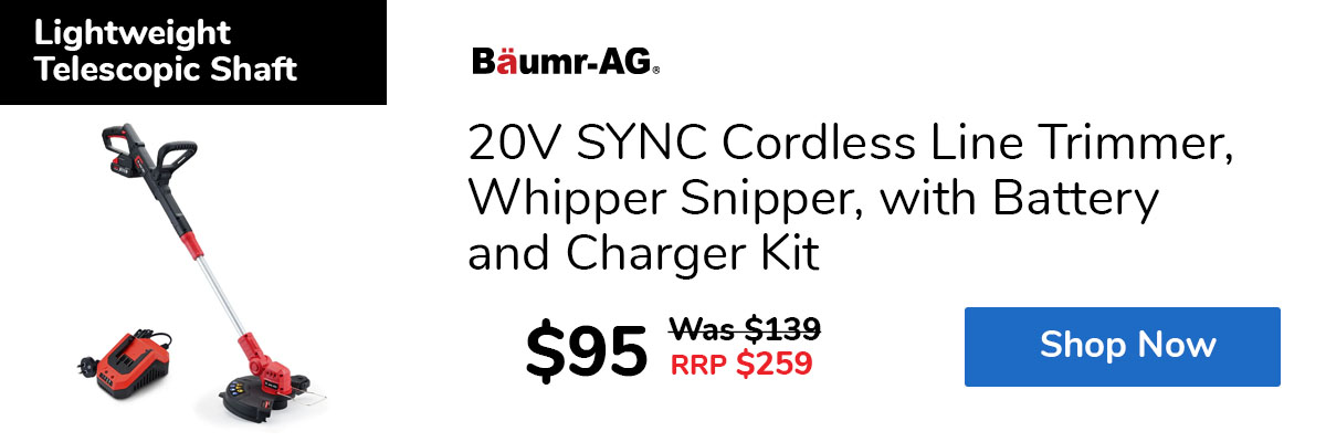 20V SYNC Cordless Line Trimmer, Whipper Snipper, with Battery and Charger Kit