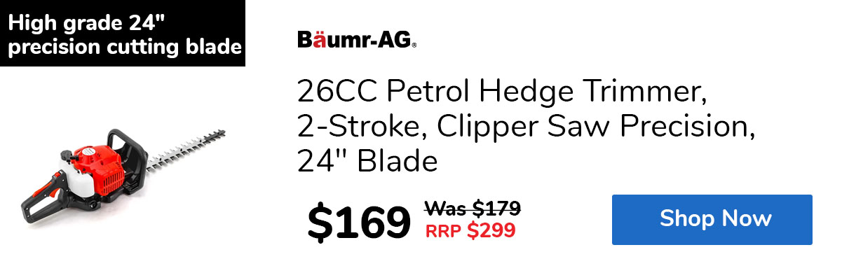 26CC Petrol Hedge Trimmer, 2-Stroke, Clipper Saw Precision, 24" Blade