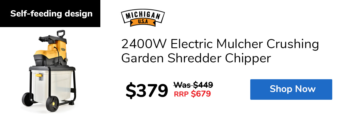 2400W Electric Mulcher Crushing Garden Shredder Chipper