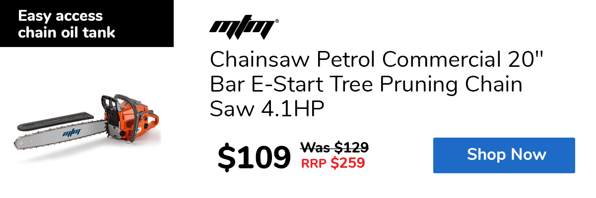 Chainsaw Petrol Commercial 20" Bar E-Start Tree Pruning Chain Saw 4.1HP