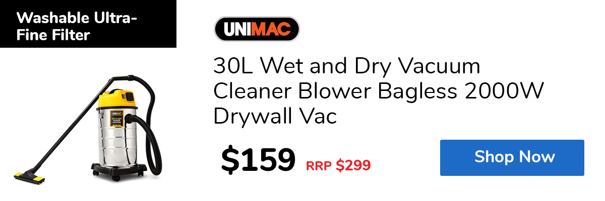 30L Wet and Dry Vacuum Cleaner Blower Bagless 2000W Drywall Vac