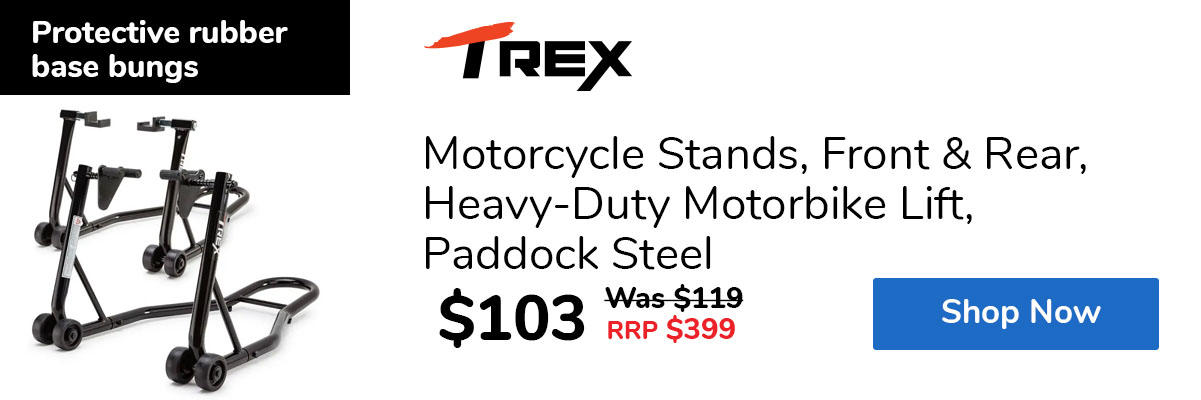 Motorcycle Stands, Front & Rear, Heavy-Duty Motorbike Lift, Paddock Steel