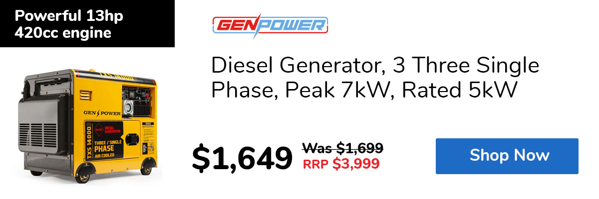 Diesel Generator, 3 Three Single Phase, Peak 7kW, Rated 5kW