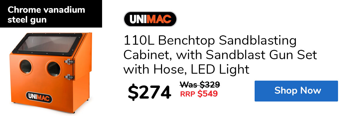 110L Benchtop Sandblasting Cabinet, with Sandblast Gun Set with Hose, LED Light