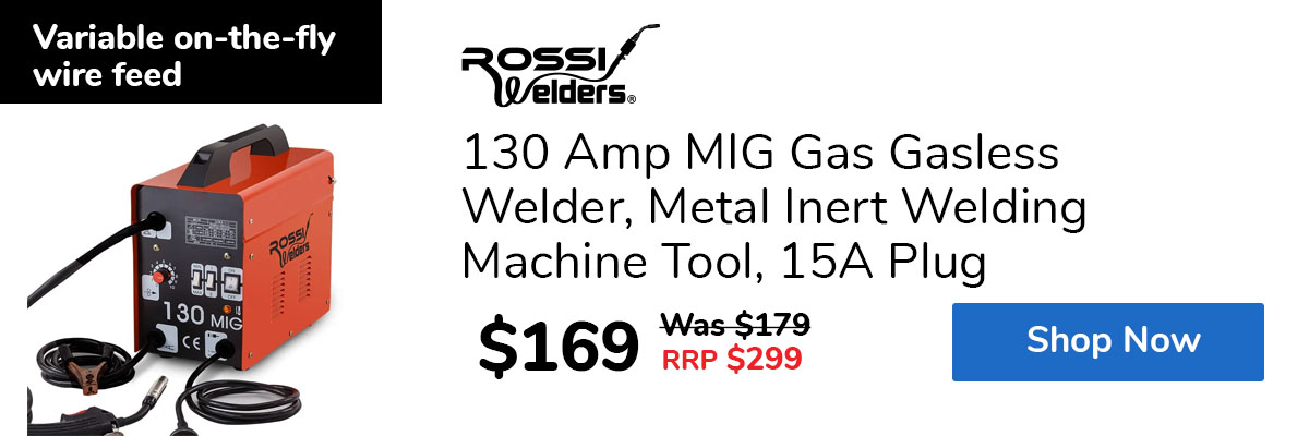 130 Amp MIG Gas Gasless Welder, Metal Inert Welding Machine Tool, 15A Plug