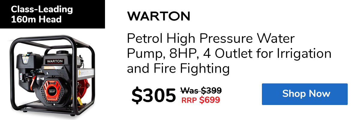 Petrol High Pressure Water Pump, 8HP, 4 Outlet for Irrigation and Fire Fighting