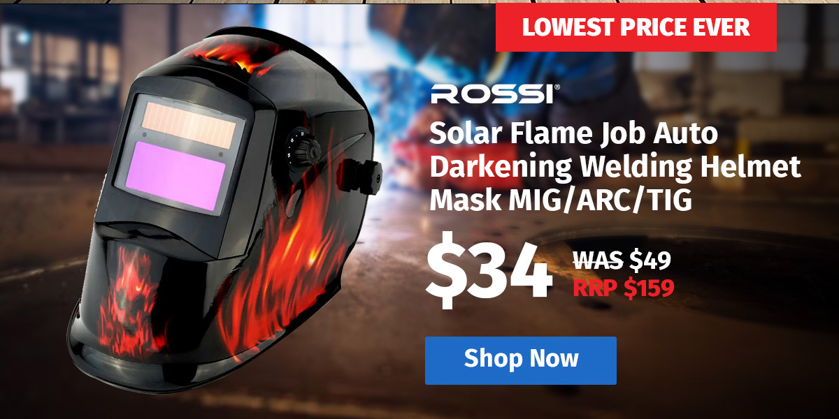 ROSSI Solar Flame Job Auto Darkening Welding Helmet Mask MIG/ARC/TIG Welder Machine