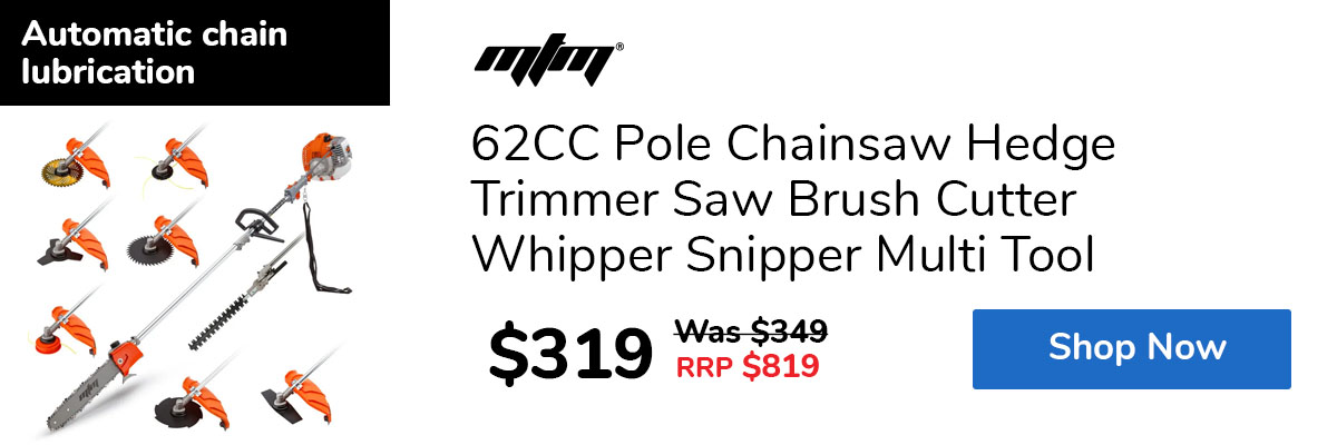 62CC Pole Chainsaw Hedge Trimmer Saw Brush Cutter Whipper Snipper Multi Tool