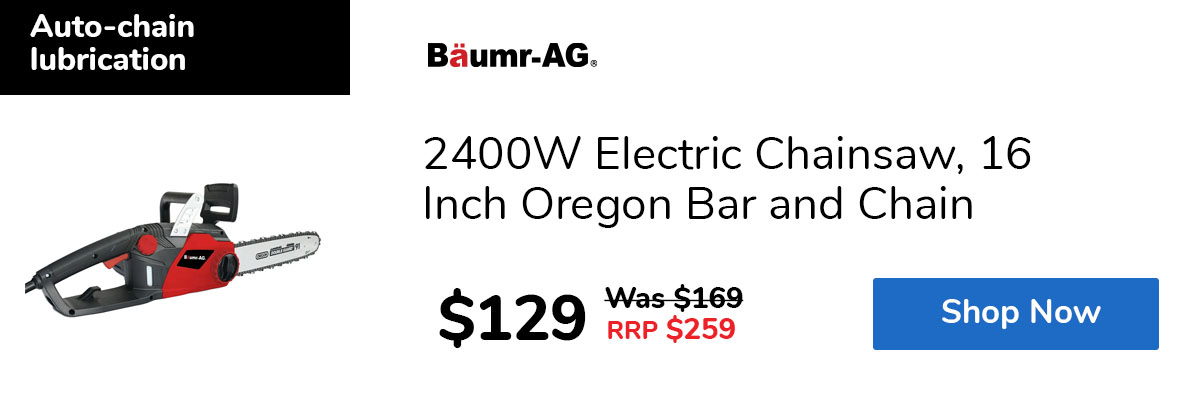 2400W Electric Chainsaw, 16 Inch Oregon Bar and Chain