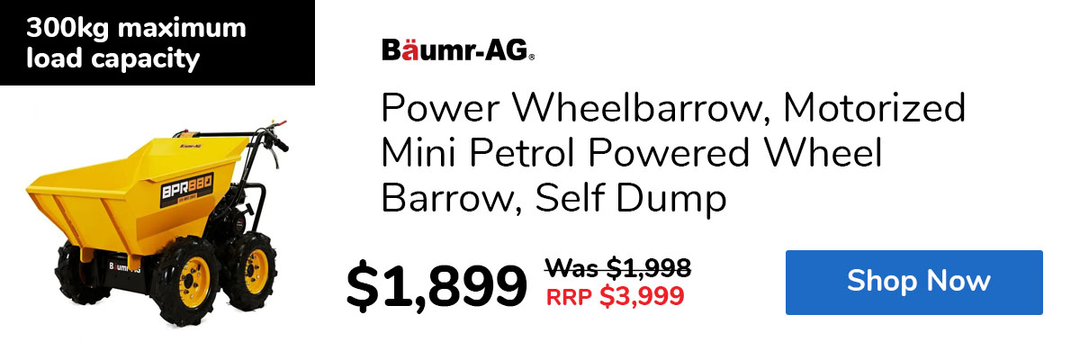 Power Wheelbarrow, Motorized Mini Petrol Powered Wheel Barrow, Self Dump