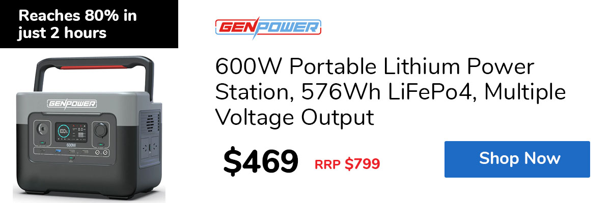 600W Portable Lithium Power Station, 576Wh LiFePo4, Multiple Voltage Output