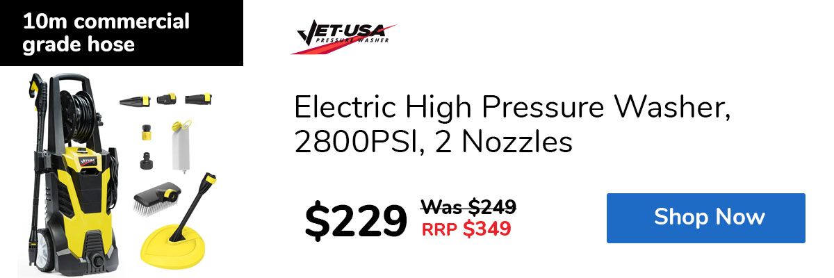 Electric High Pressure Washer, 2800PSI, 2 Nozzles