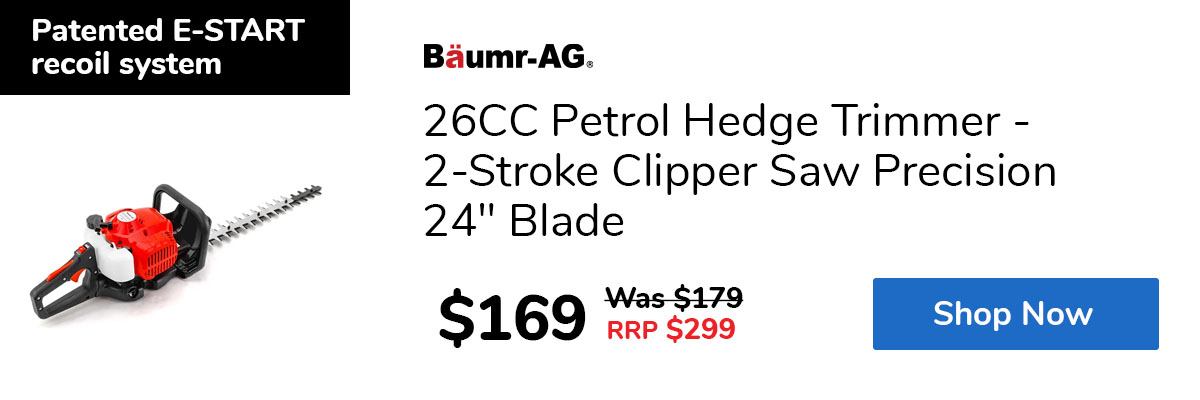 26CC Petrol Hedge Trimmer - 2-Stroke Clipper Saw Precision 24" Blade