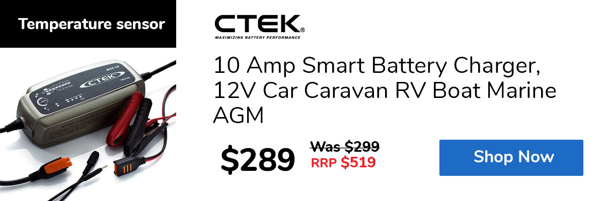 10 Amp Smart Battery Charger, 12V Car Caravan RV Boat Marine AGM