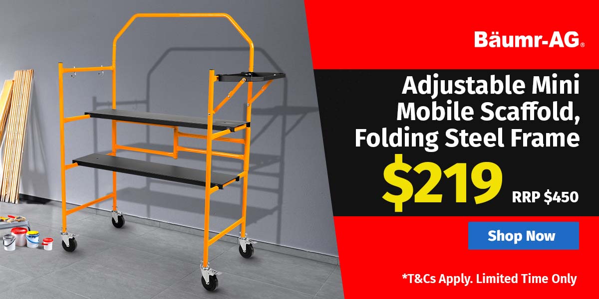 Adjustable Mini Mobile Scaffold, Folding Steel Frame