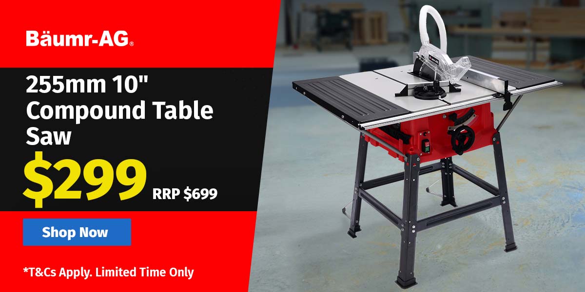 254mm 10" Compound Table Saw, with Stand, Expandable Worktop