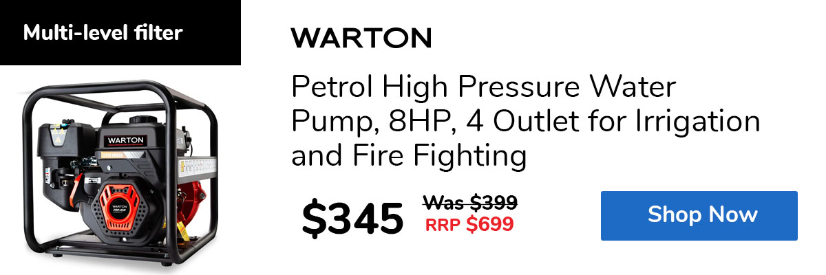 Petrol High Pressure Water Pump, 8HP, 4 Outlet for Irrigation and Fire Fighting