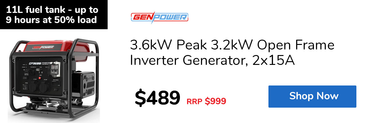 3.6kW Peak 3.2kW Open Frame Inverter Generator, 2x15A