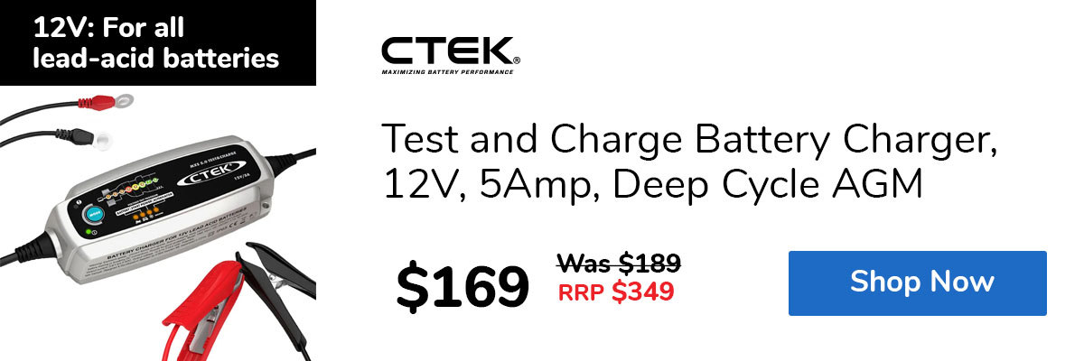 Test and Charge Battery Charger, 12V, 5Amp, Deep Cycle AGM