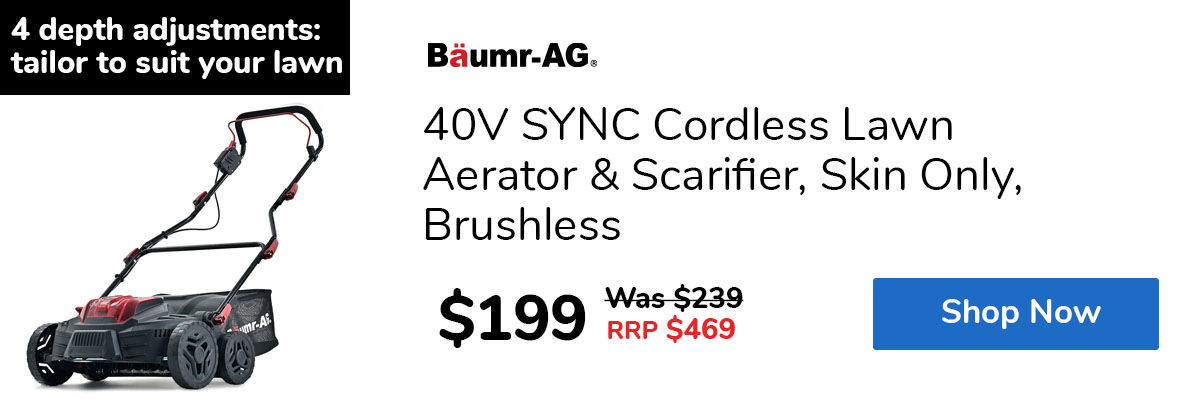 40V SYNC Cordless Lawn Aerator & Scarifier, Skin Only, Brushless