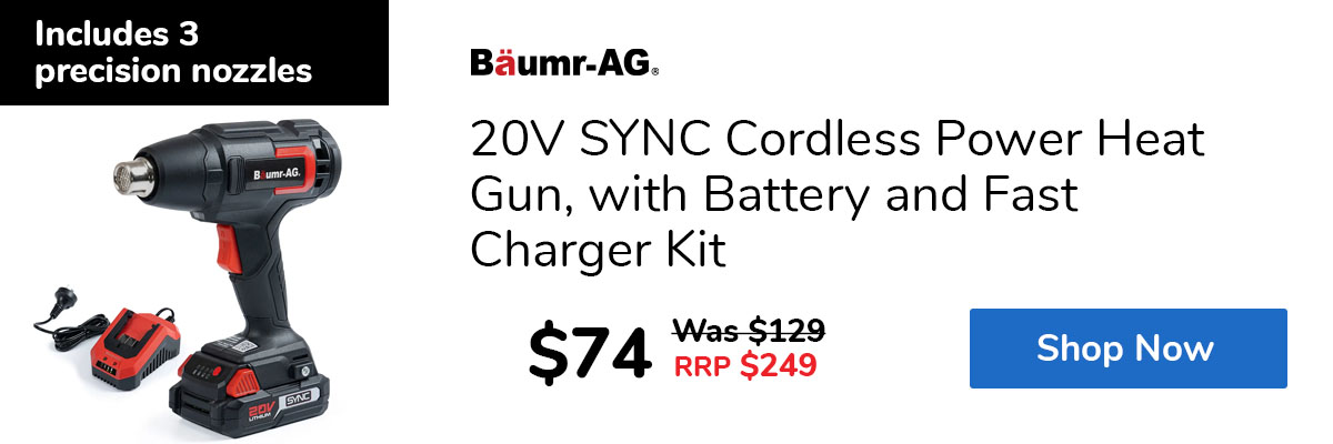 20V SYNC Cordless Power Heat Gun, with Battery and Fast Charger Kit