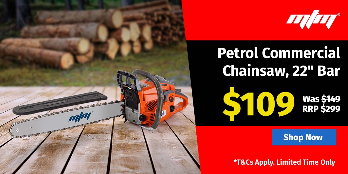 Petrol Commercial Chainsaw, 22" Bar