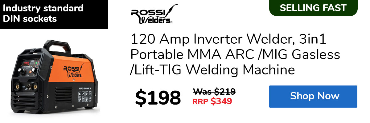 120 Amp Inverter Welder, 3in1 Portable MMA ARC /MIG Gasless /Lift-TIG Welding Machine