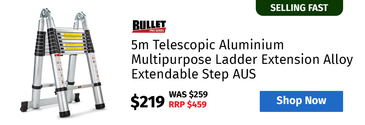 BULLET 5m Telescopic Aluminium Multipurpose Ladder Extension Alloy Extendable Step AUS