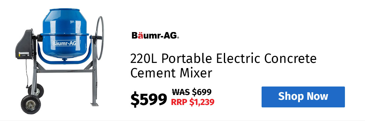 Baumr-AG  220L Portable Electric Concrete Cement Mixer