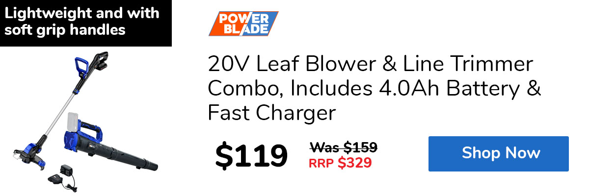 20V Leaf Blower & Line Trimmer Combo, Includes 4.0Ah Battery & Fast Charger