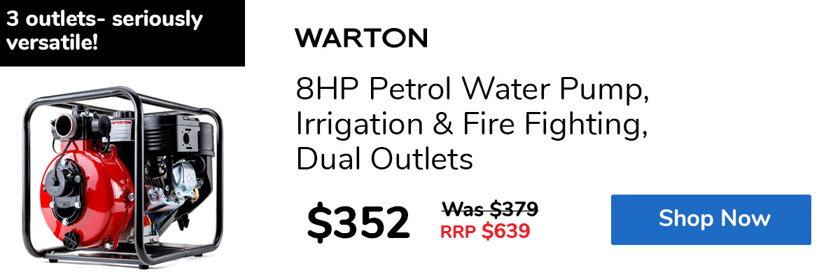 8HP Petrol Water Pump, Irrigation & Fire Fighting, Dual Outlets